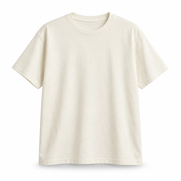 Cotton Blend Relaxed Tee - Ivory