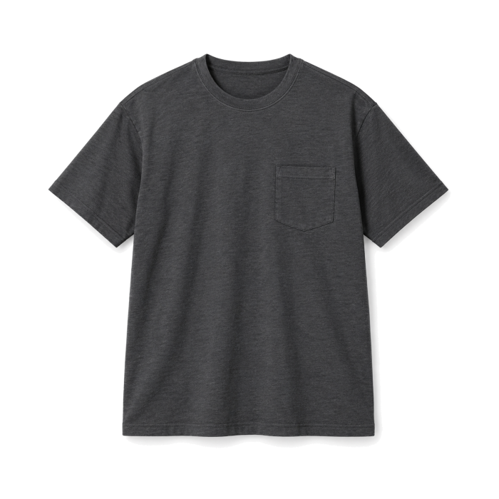 Cotton Blend Relaxed Tee - Charcoal
