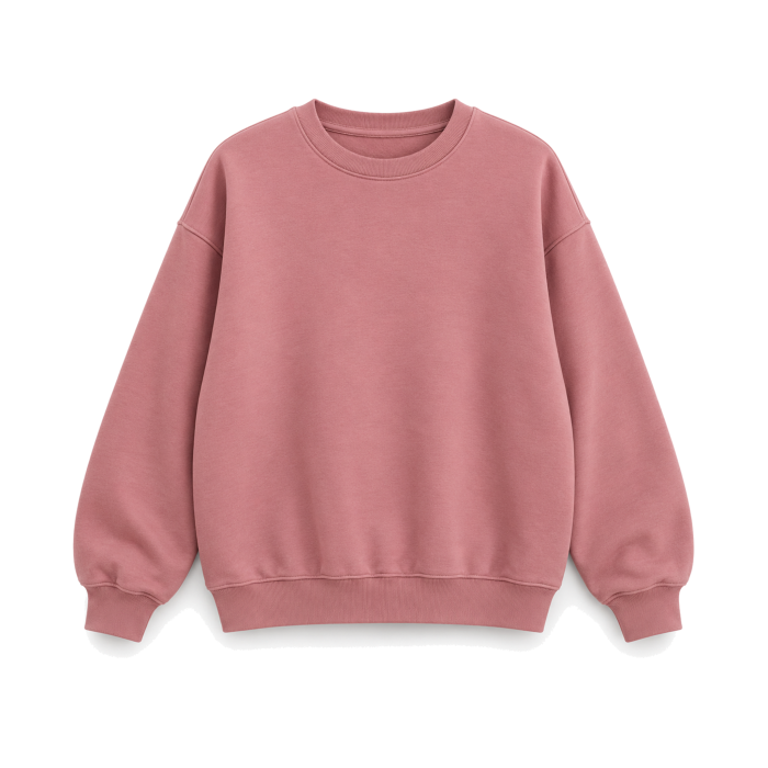 Cotton Blend Relaxed Sweatshirt - Dusty Rose