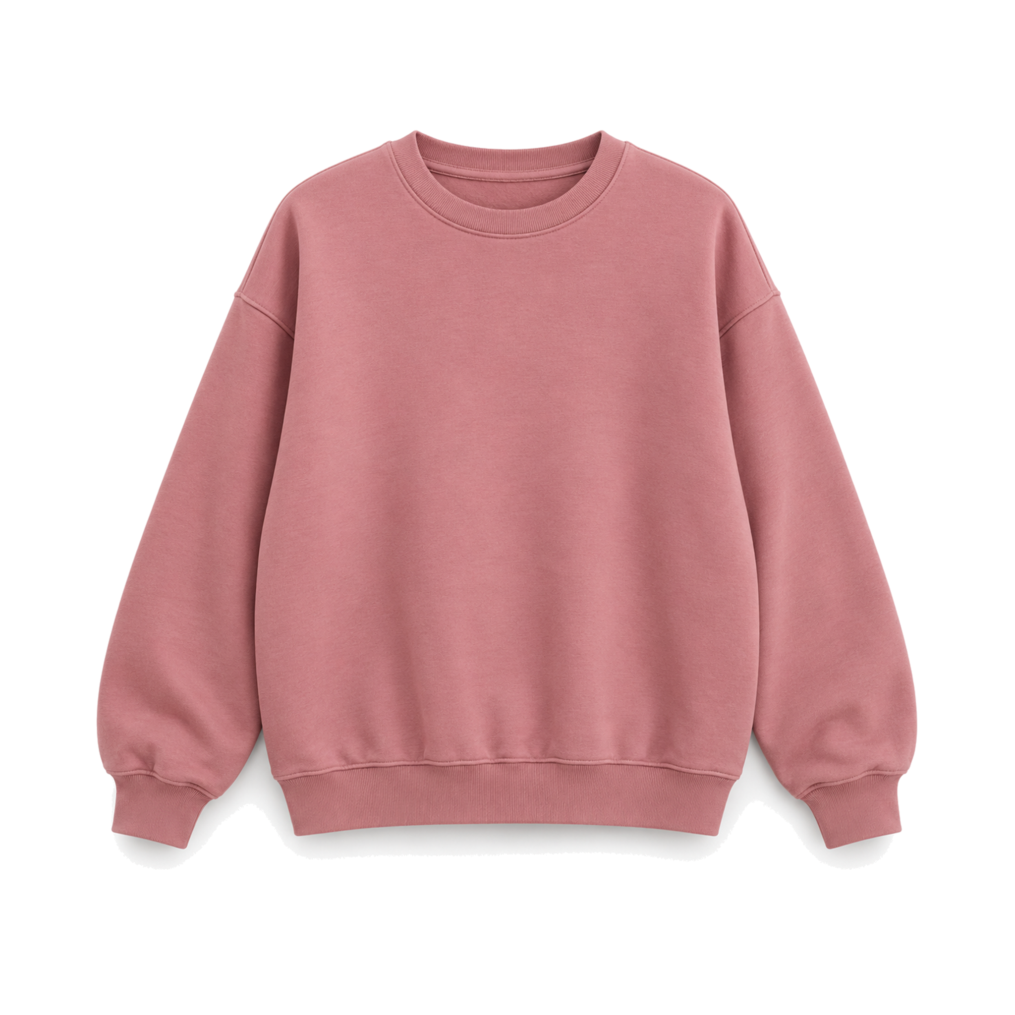 Cotton Blend Relaxed Sweatshirt - Dusty Rose