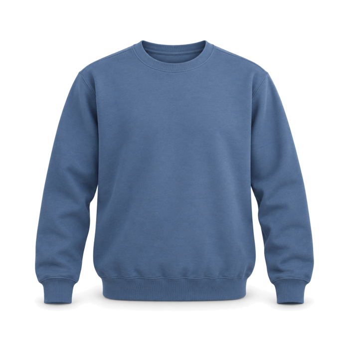 Cotton Blend Regular Sweatshirt - Slate Blue